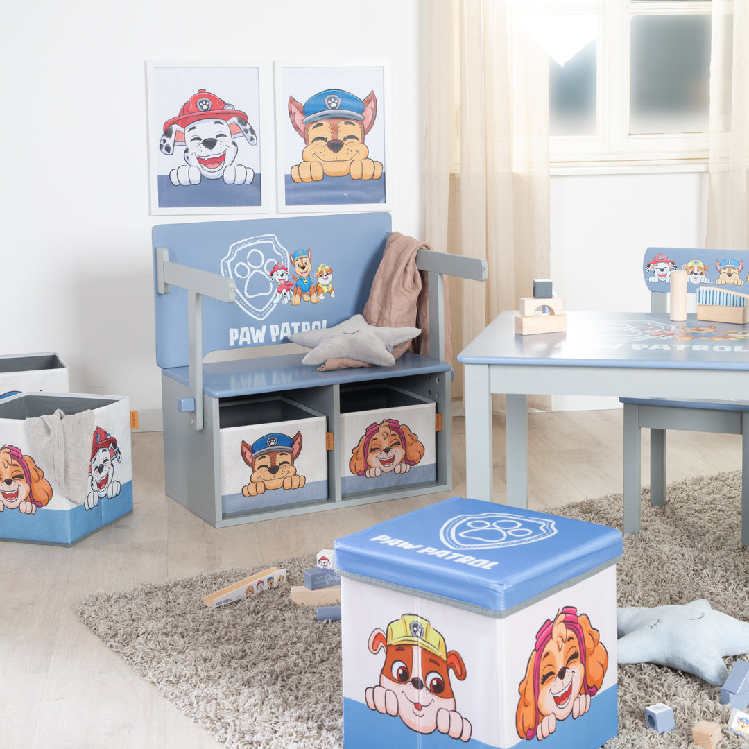Pieghevole panca 'Paw Patrol' + tela scatole - Trasformabile per banco scolastico – Foto d'ambiente (11/18)