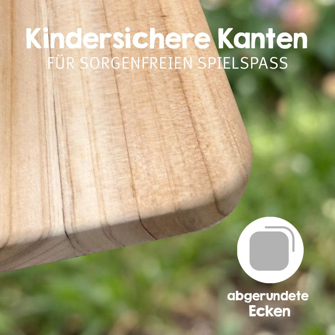 Set tavolo e sedie per bambini 'Outdoor+', set tavolo e sedie 'Picknick for 4', legno massello - Naturale – Infografica (6/9)