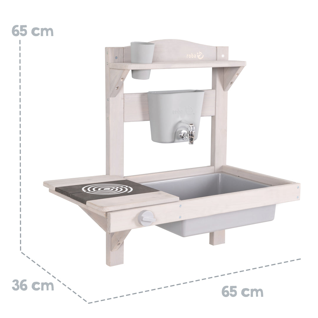 Cucina da esterno per sospensione incl. accessori - Certificato FSC legno - Grigio laccato – Infografica (5/10)