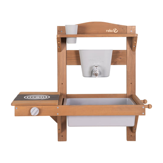 Cuisine d'extérieur pour suspension incl. accessoires - Certifié FSC bois - Couleur bois de teck – Détourage (3/9)