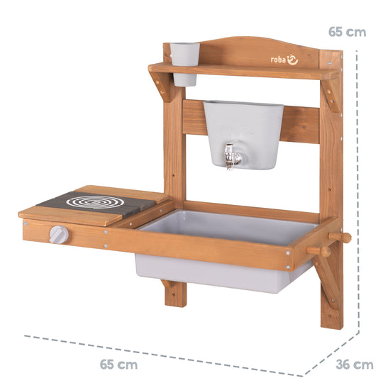Cuisine d'extérieur pour suspension incl. accessoires - Certifié FSC bois - Couleur bois de teck – Infographie (5/9)