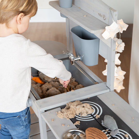 Mobile cucina da esterno BBQ per bambini - Certificato FSC legno - Grigio laccato – Foto d'ambiente (9/21)