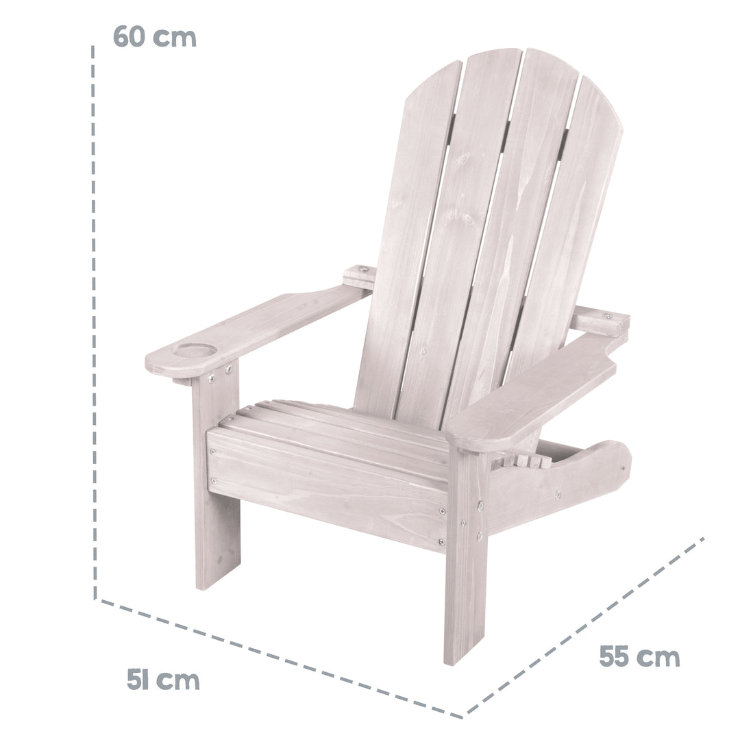 Outdoor-Chaise enfant "Deck Chair" - Liegestuhl en certifié FSC bois - Gris lasuré – Infographie (6/8)
