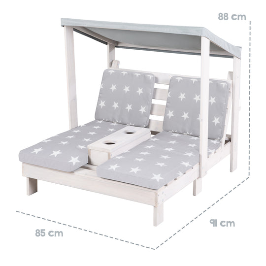 Outdoor Children's Lounger incl. Polster 'Little Stars' - FSC Certified Solid Wood - Grey – Infographic (4/7)