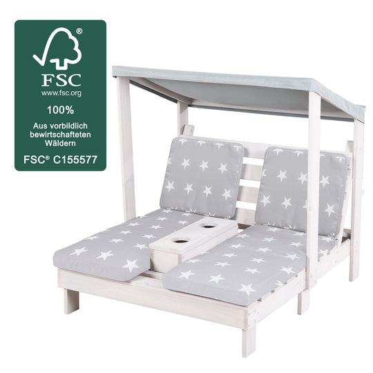 Outdoor Children's Lounger incl. Polster 'Little Stars' - FSC Certified Solid Wood - Grey – Infographic (7/7)