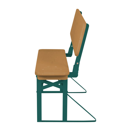 Outdoor Party Set with Backrest - 2 Benches + 1 Table - Wood in Naturoptik – Cutout (6/13)