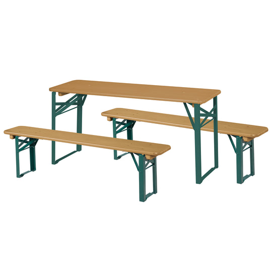 Outdoor set per feste in legno - 2 Panche + 1 tavolo per bambini - Naturoptik – Ritaglio (1/8)