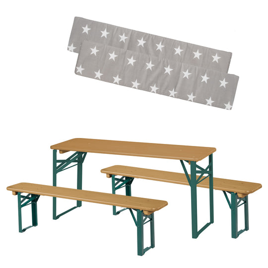 Outdoor set per feste in legno - 2 Panche + 1 tavolo per bambini - Naturoptik – Foto speciale (8/8)