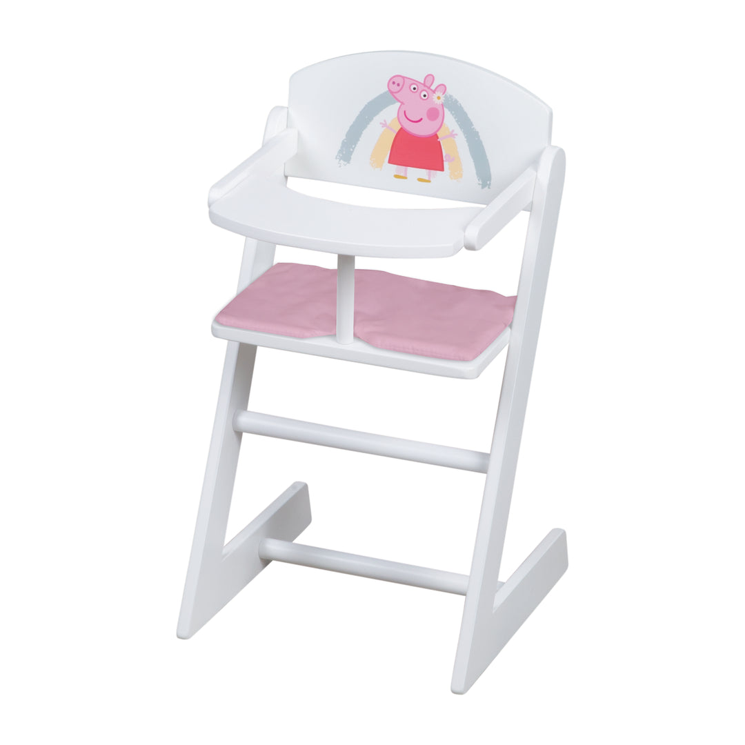 Puppenhochstuhl 'Peppa Pig' für Babypuppen - Stuhl aus weiß lackiertem Holz – Freisteller (1/5)