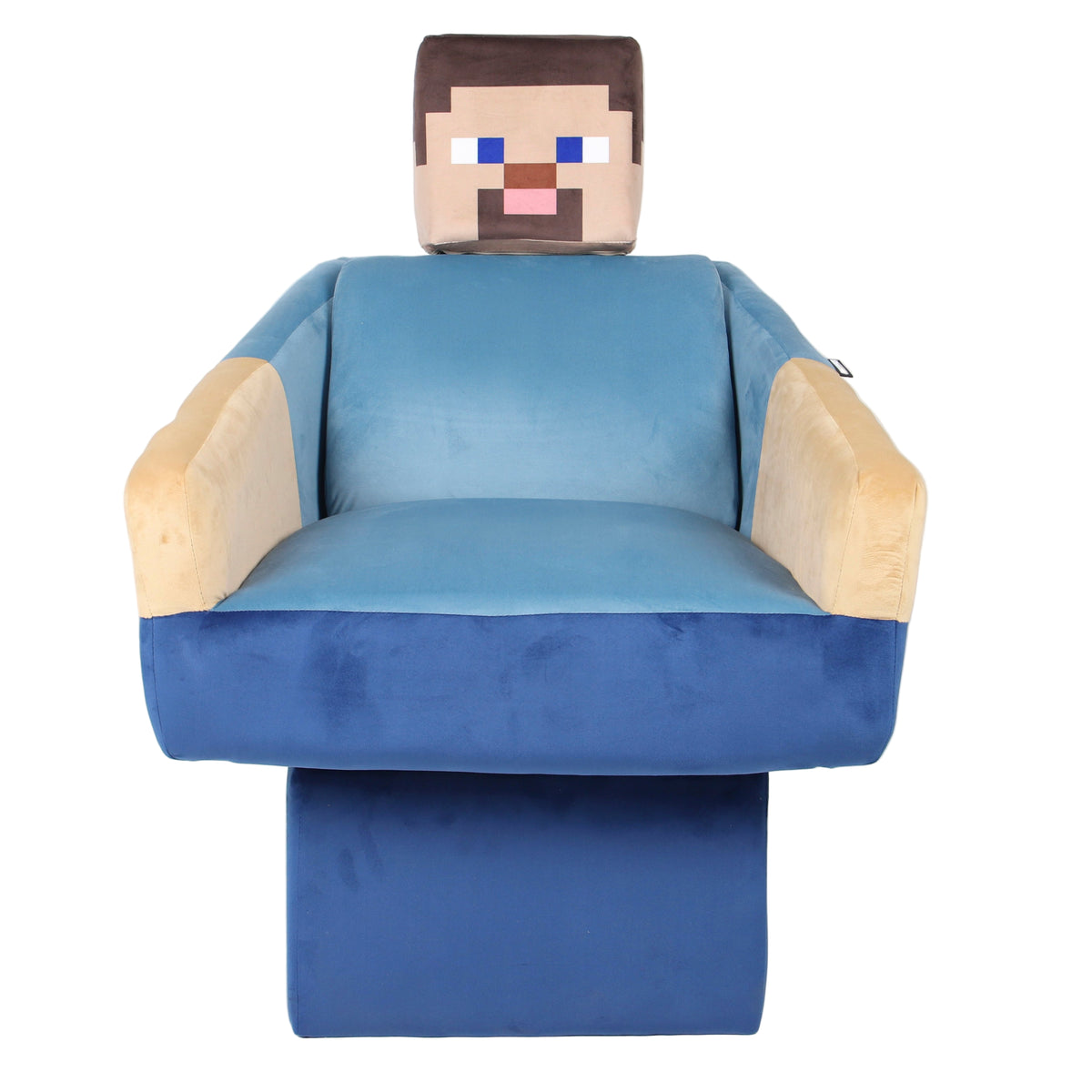 Swivel Armchair 'Minecraft' - Design Steve with Arm- & Headrest - Blue / Beige – Cutout (1/7)