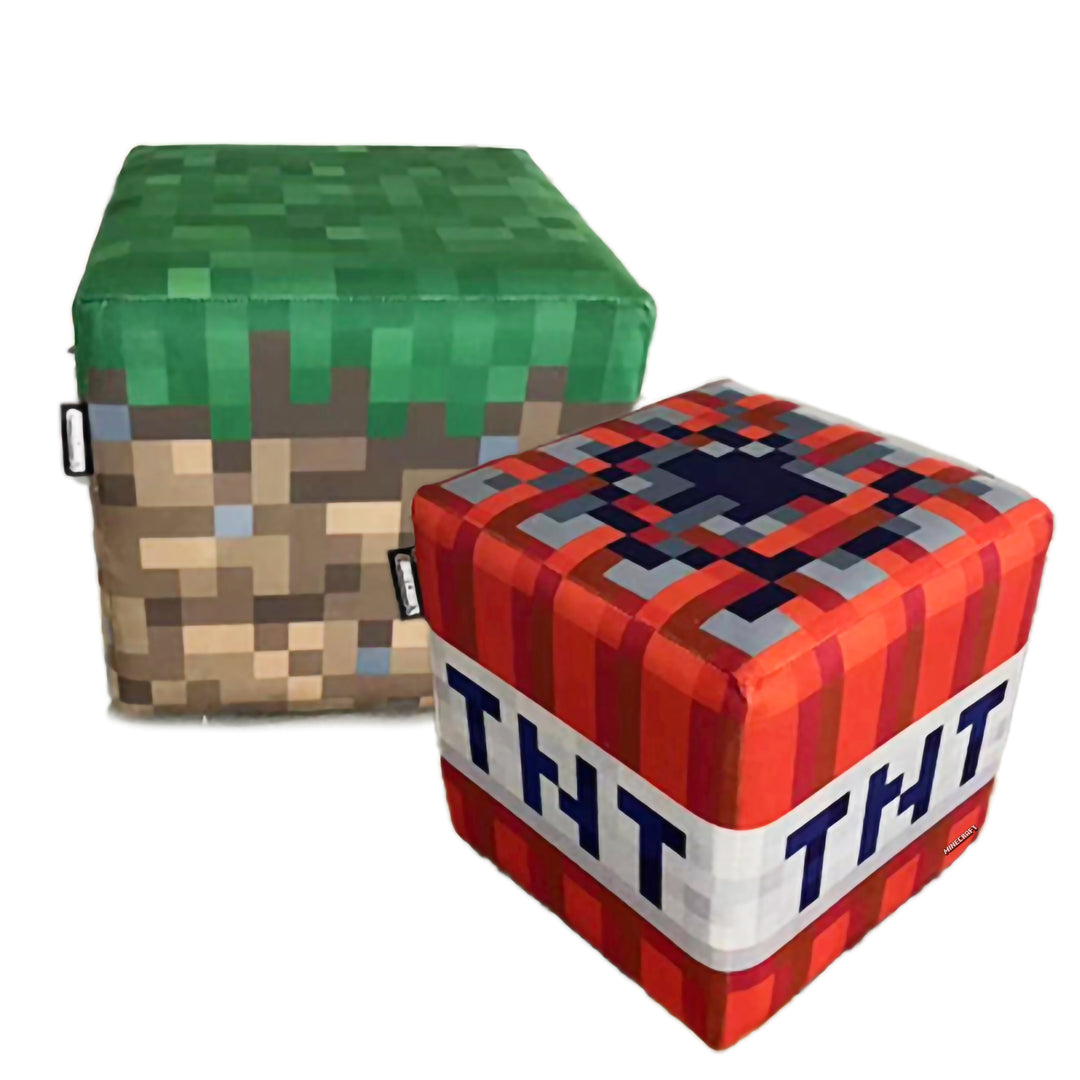Pouf & Ottomane 'Minecraft' 2er Set - Gepolsterte Sitzfläche - Gras / TNT – Freisteller (7/11)