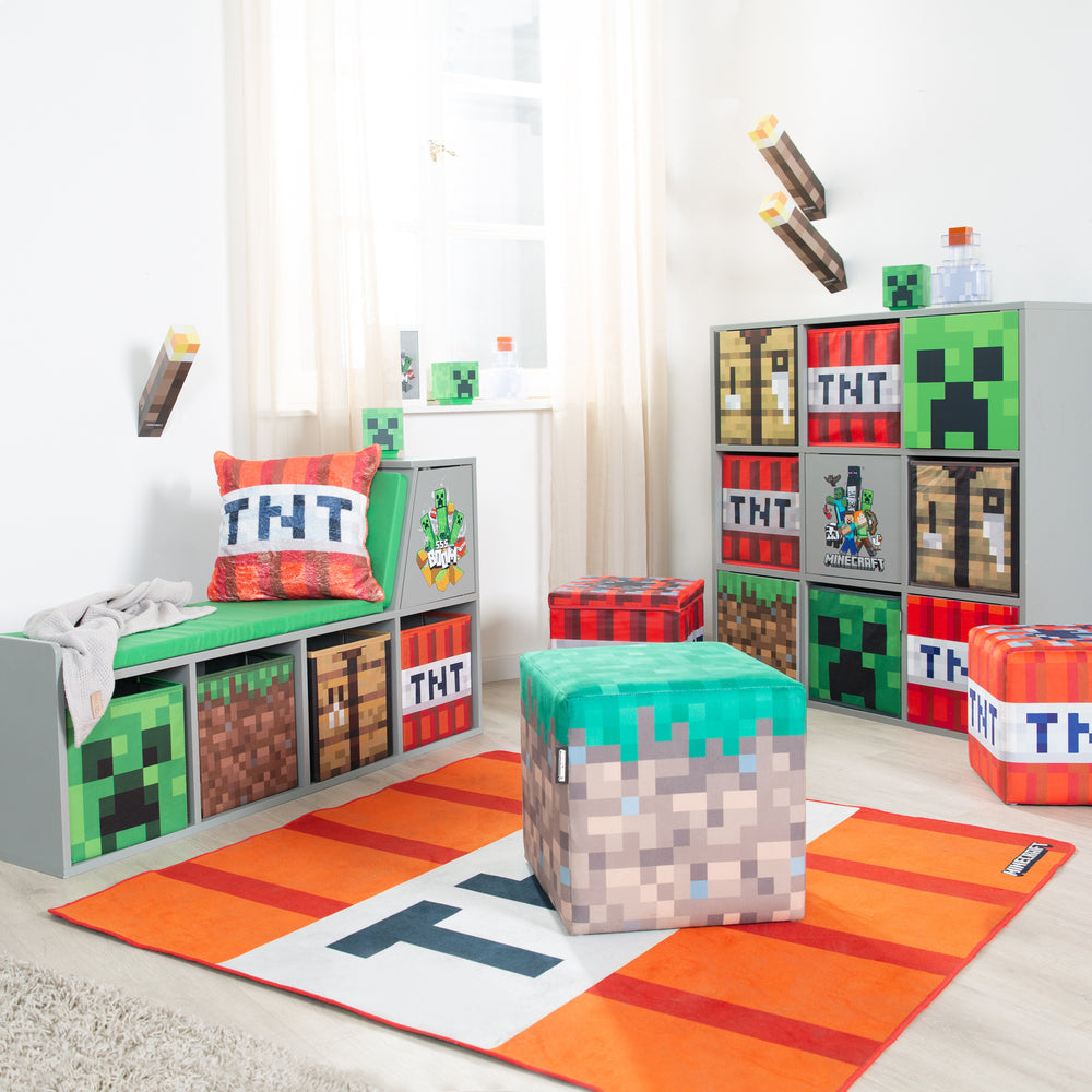 Pouf & Ottomane 'Minecraft' 2er Set - Gepolsterte Sitzfläche - Gras / TNT – Milieubild (2/11)