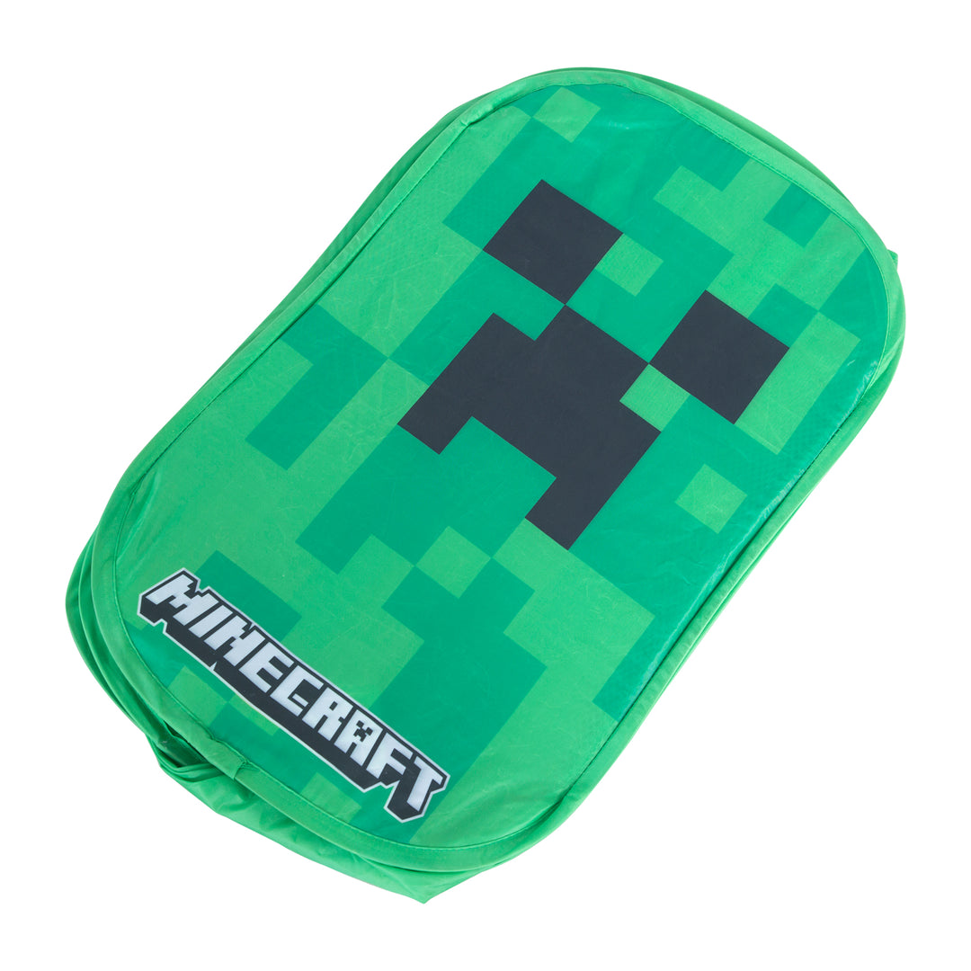 Cesto della biancheria 'Minecraft' - Pieghevole con 2 manici - Design creeper - Verde / nero – Ritaglio (3/5)