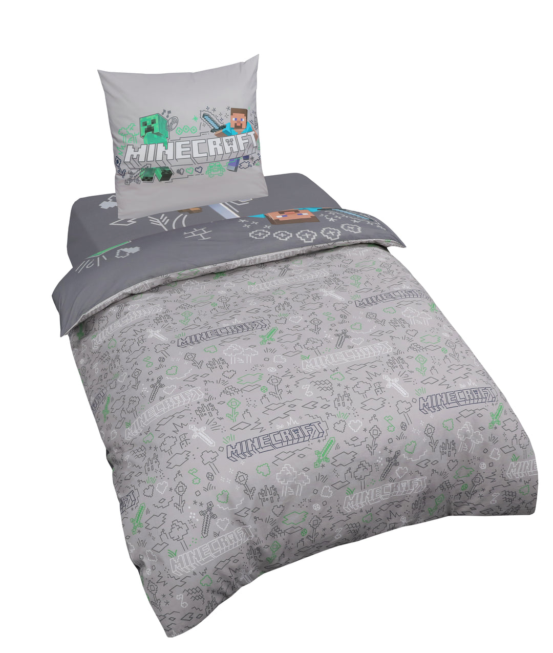 Biancheria da letto reversibile 135 x 200 cm 'Minecraft' con cerniera - Cotone - Grigio / antracite – Ritaglio (3/11)