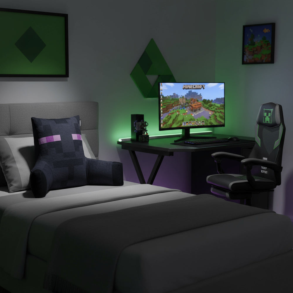 Cuscino da lettura e relax 'Minecraft' - Enderman - tessuto di velluto