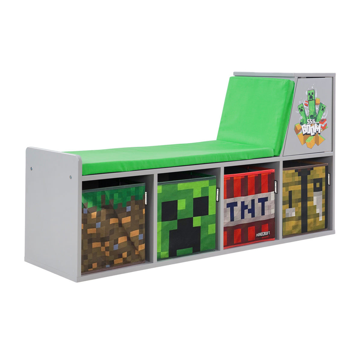 Reading Bench 'Minecraft' with Seat Cushion and Storage Boxes – Cutout (1/10)