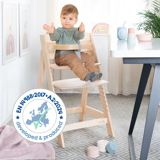 Step High Chair 'Sit Up III' - Grows with Your Child to Youth Chair - Wood Natural – Infographic (9/9)
