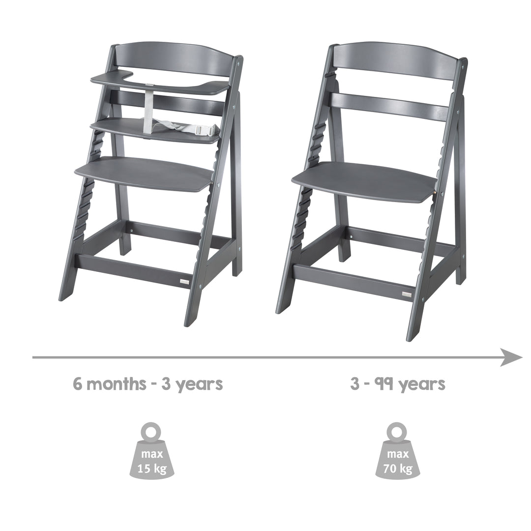 Seggiolone evolutivo 'Sit Up Flex' - Che cresce con il bambino fino al sedia per ragazzi - Legno antracite – Infografica (11/13)