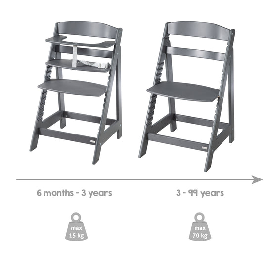 Seggiolone evolutivo 'Sit Up Flex' - Che cresce con il bambino fino al sedia per ragazzi - Legno antracite – Infografica (11/13)