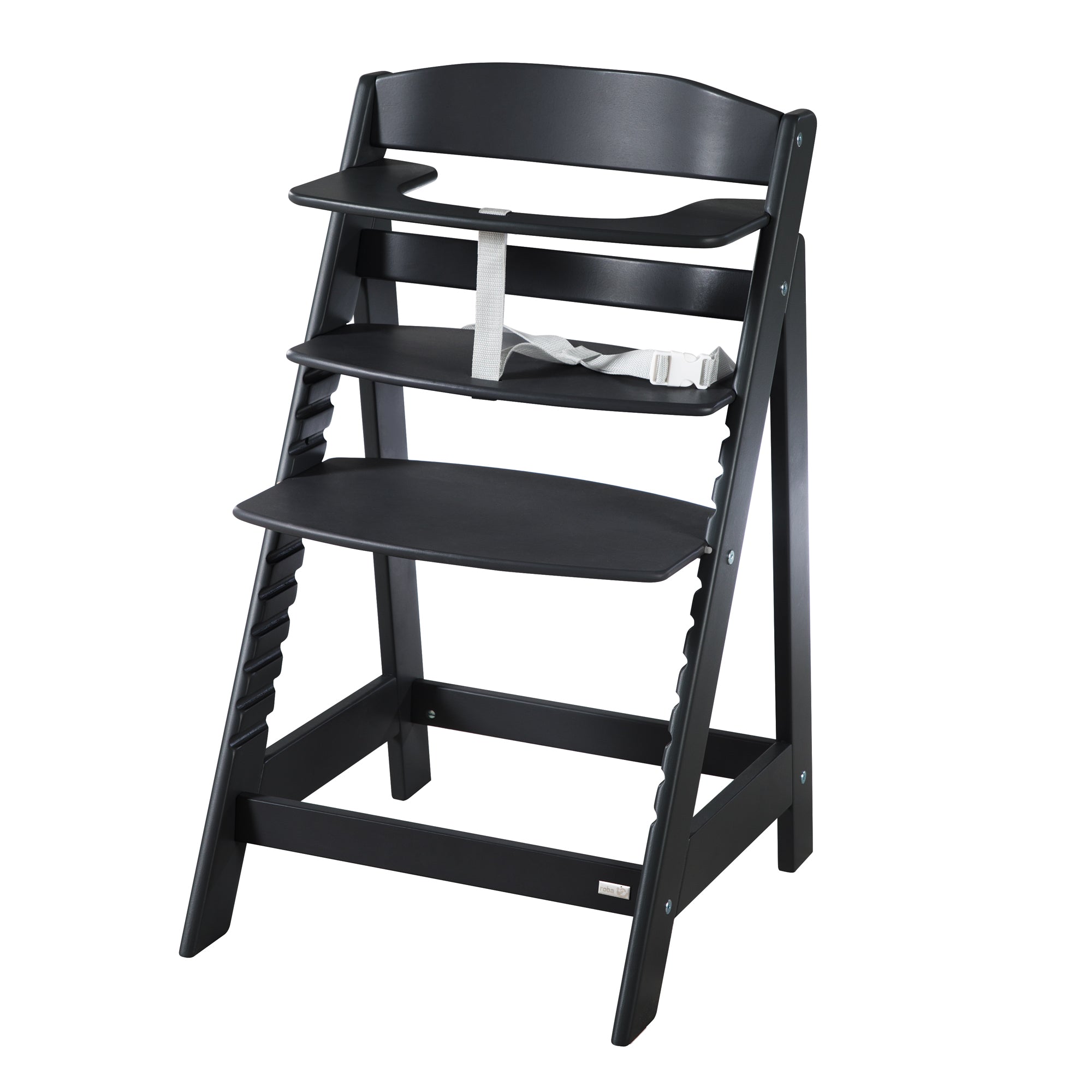 Step High Chair 'Sit Up Flex' - Grows with Your Child to Youth Chair - Wood Black Lacquered – Cutout (1/13)