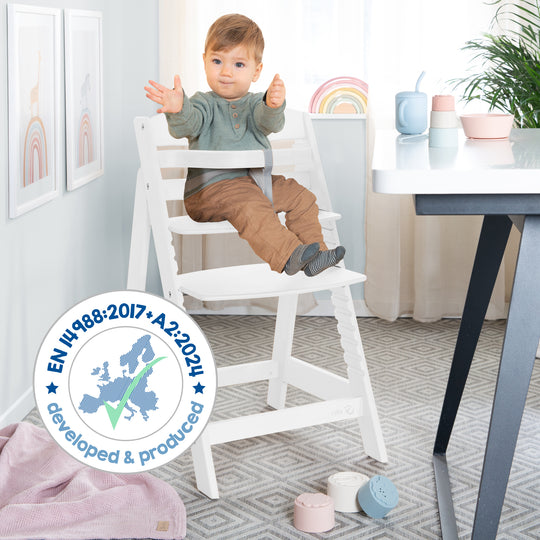 Seggiolone evolutivo 'Sit Up III' - Che cresce con il bambino fino al sedia per ragazzi - Legno bianco – Infografica (7/7)