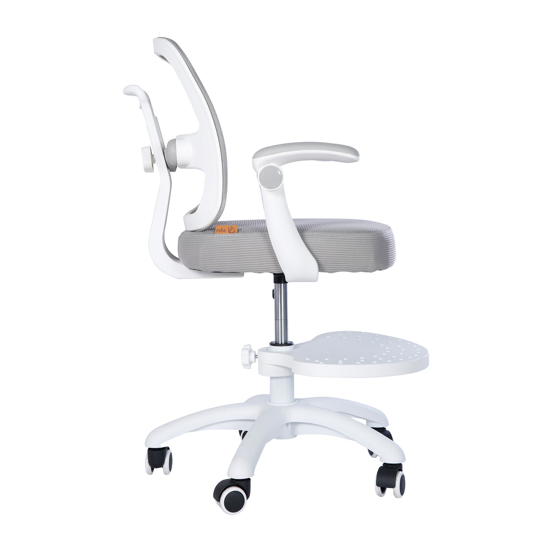 Sedia da ufficio per bambini smart grow 2D- ergonomico sedia girevole - Regolabile in altezza - Bianco / grigio – Ritaglio (35/36)