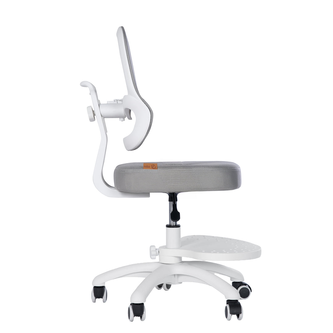 Silla de oficina infantil smart grow 3D - Ergonómico silla giratoria - Regulable en altura - Blanco / gris – Recorte (15/38)