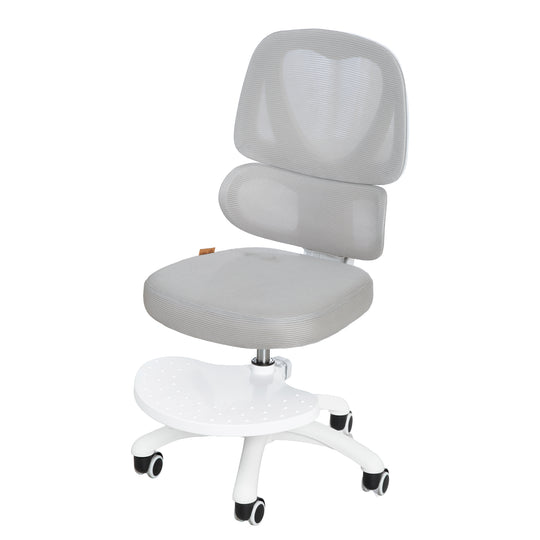 Kinderbürostuhl Smart Grow Premium - Ergonomischer Drehstuhl - Höhenverstellbar - Weiß / Grau – Freisteller (9/39)