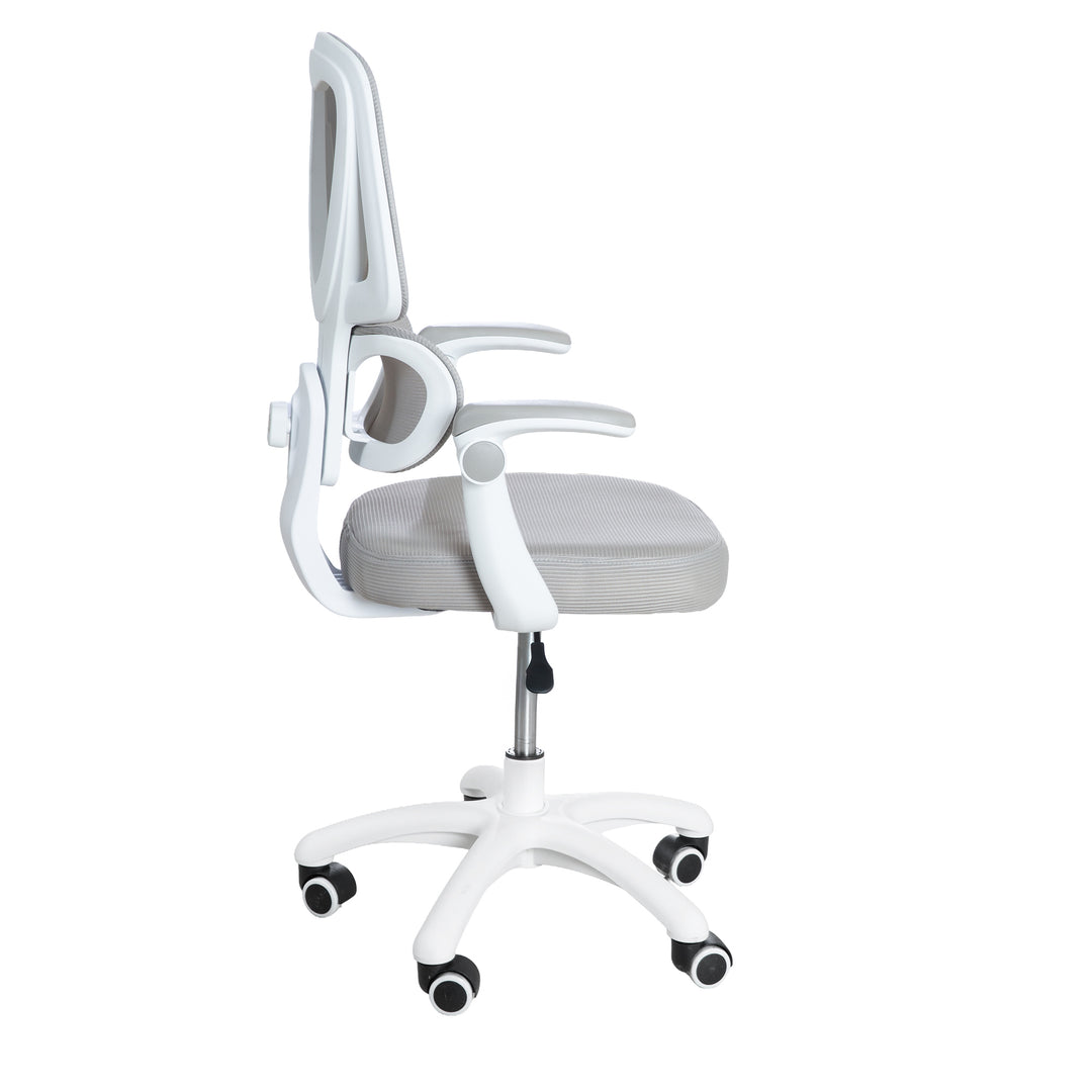 Kinderbürostuhl Smart Grow Premium - Ergonomischer Drehstuhl - Höhenverstellbar - Weiß / Grau – Freisteller (26/39)
