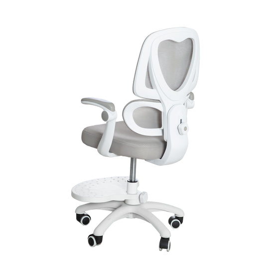 Kinderbürostuhl Smart Grow Premium - Ergonomischer Drehstuhl - Höhenverstellbar - Weiß / Grau – Freisteller (39/39)