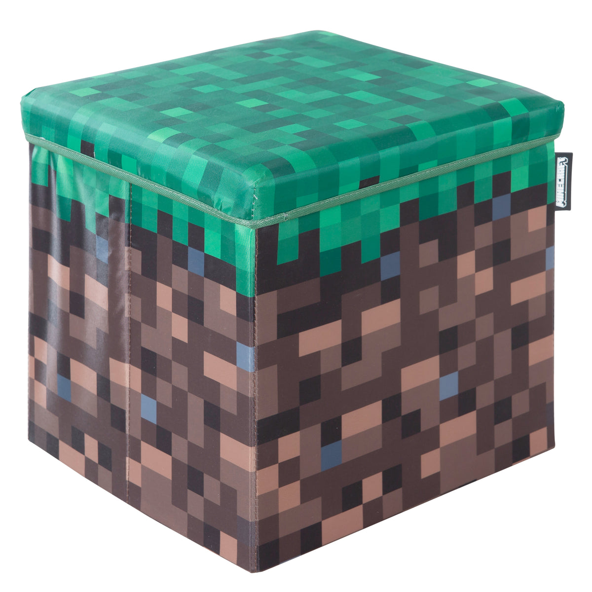 Coffre d'assise et de rangement 'Minecraft' - Bloc d'herbe petit - Toile – Détourage (1/3)