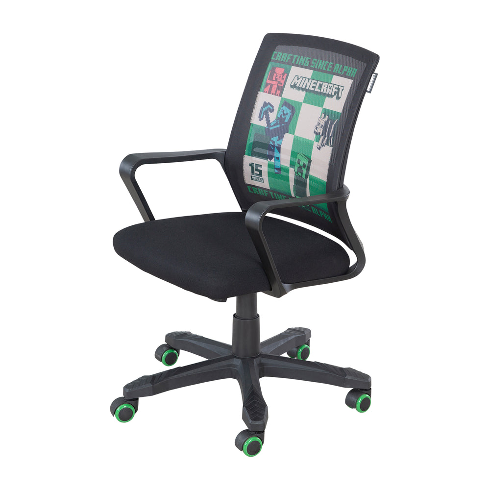 Sedia gaming 'Minecraft' con meccanismo a dondolo - Regolabile in altezza in continuo - Nero – Ritaglio (2/10)