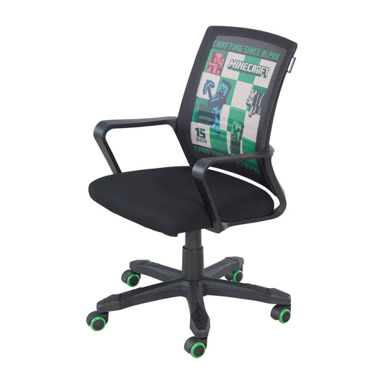 Sedia gaming 'Minecraft' con meccanismo a dondolo - Regolabile in altezza in continuo - Nero – Ritaglio (2/10)