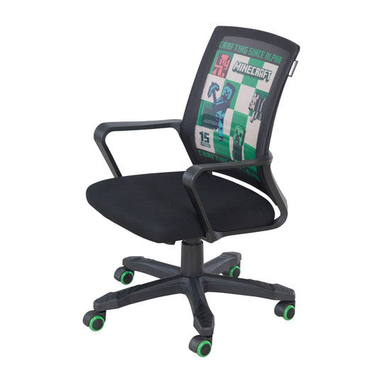 Sedia gaming 'Minecraft' con meccanismo a dondolo - Regolabile in altezza in continuo - Nero – Ritaglio (8/10)