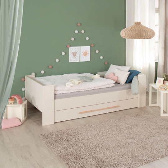 Ensemble lit enfant 'Kids' 90 x 200 cm - Série 'Flexi Grow' - Cashmere / décor chêne – Photo d'ambiance (2/5)
