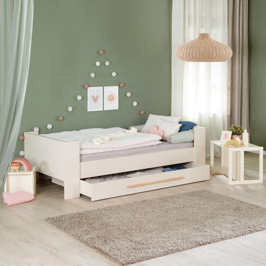 Ensemble lit enfant 'Kids' 90 x 200 cm - Série 'Flexi Grow' - Cashmere / décor chêne – Photo d'ambiance (4/5)