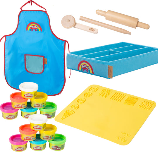 roba x Play-Doh set da gioco con box, kreativmatte, 12 pasta modellabile, attrezzi in legno & grembiule – Foto del prodotto (1/17)
