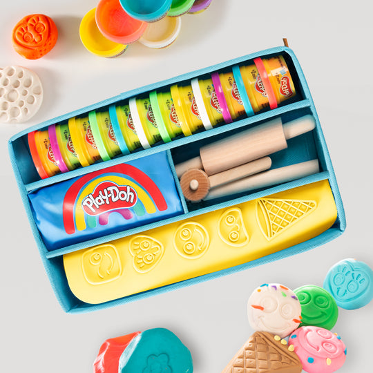 roba x Play-Doh set da gioco con box, kreativmatte, 12 pasta modellabile, attrezzi in legno & grembiule – Foto d'ambiente (11/17)