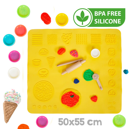 roba x Play-Doh set - Tappeto creativo 3D con 12 vasetti di pasta modellabile & attrezzi in legno – Ritaglio (2/13)