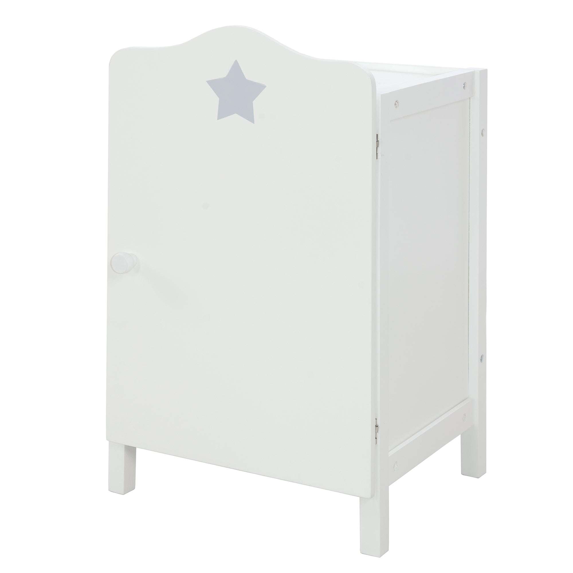 Armoire de poupée 'Stella', pour rangement de vêtements de poupée & accessoires, blanc laqué – Détourage (1/7)