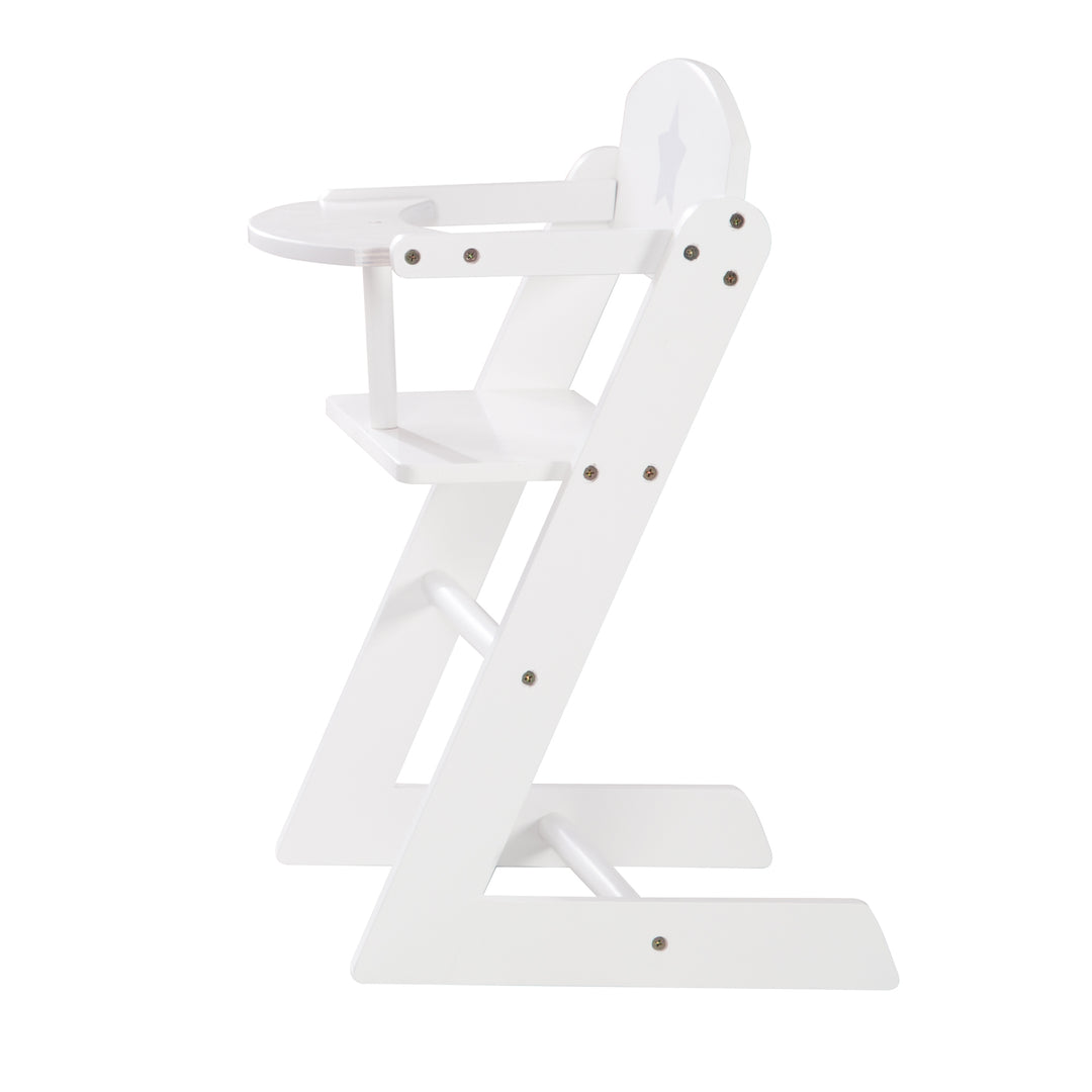Chaise haute de poupée 'Stella', blanc chaise de poupée en bois pour poupons – Détourage (3/6)