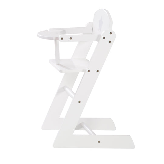 Chaise haute de poupée 'Stella', blanc chaise de poupée en bois pour poupons – Détourage (3/6)