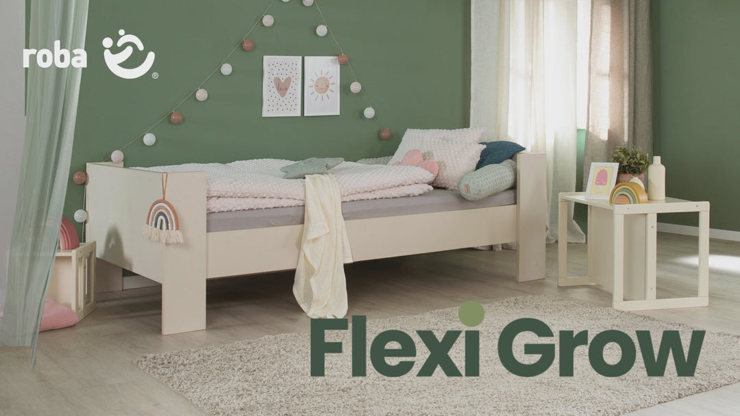 Hochbett Set 'Double' - Serie 'Flexi Grow' - Cashmere / Eichen-Dekor – Produktvideo