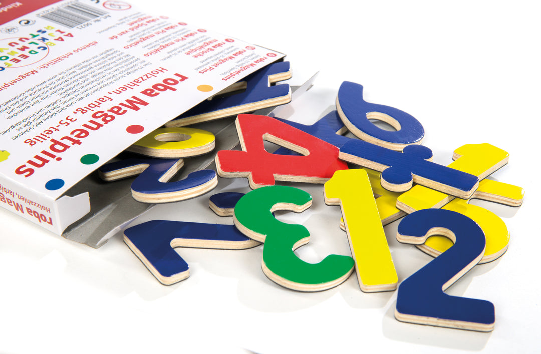 Numeri magnetici, legno set lavagna magnetica con numeri e simboli, 35tlg, giocattolo scolastico per bambini – Foto di dettaglio (7/7)