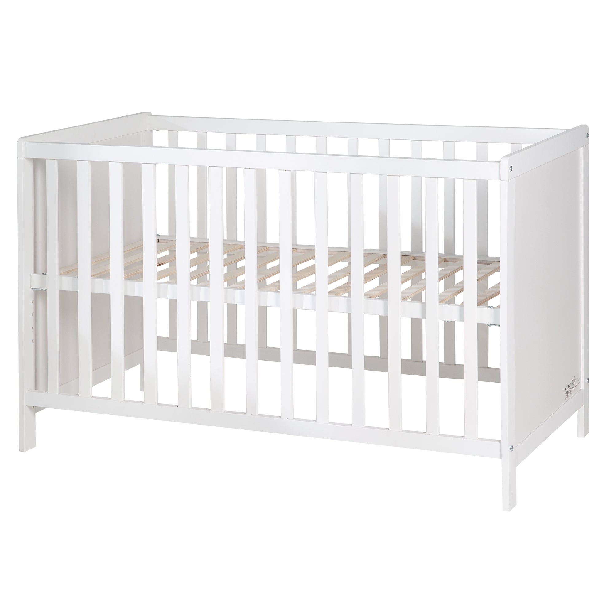 Lettino da co-sleeping, 60 x 120 cm, bianco, regolabile, 5 sbarre removibili, incl. rete a doghe & materasso – Ritaglio (1/10)