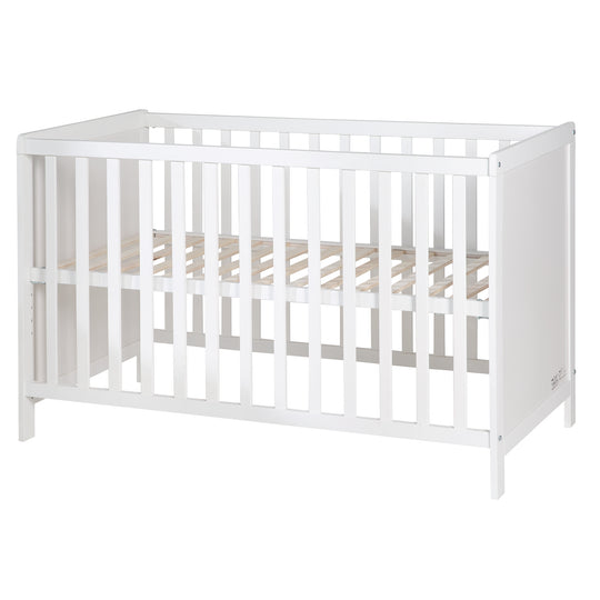 Lettino da co-sleeping, 60 x 120 cm, bianco, regolabile, 5 sbarre removibili, incl. rete a doghe & materasso – Ritaglio (1/10)