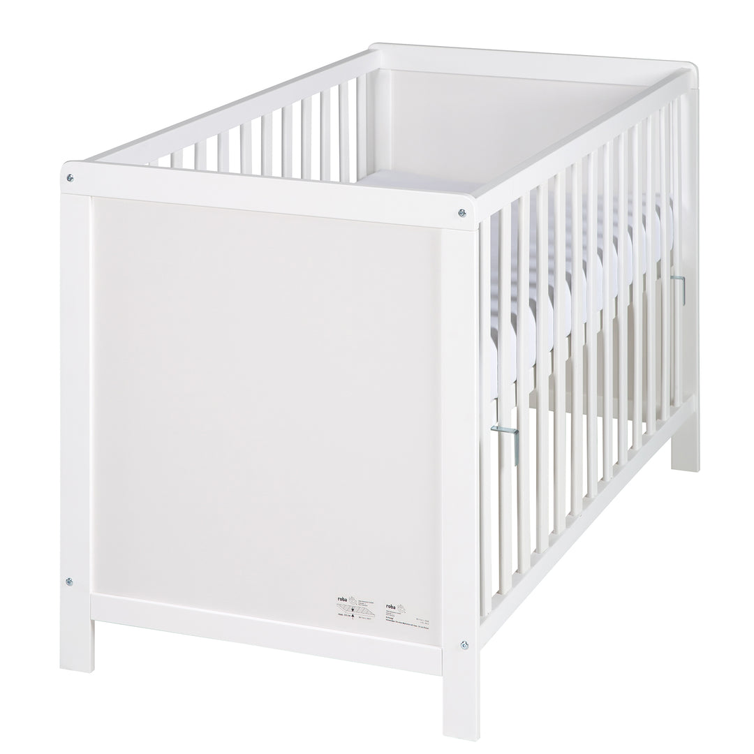 Lettino da co-sleeping, 60 x 120 cm, bianco, regolabile, 5 sbarre removibili, incl. rete a doghe & materasso – Ritaglio (3/10)