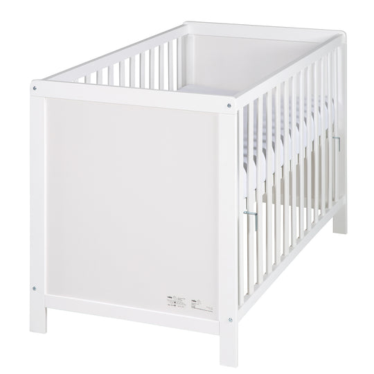Lettino da co-sleeping, 60 x 120 cm, bianco, regolabile, 5 sbarre removibili, incl. rete a doghe & materasso – Ritaglio (3/10)