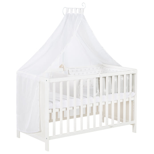Multifunktionsbett with Beistellfunktion 60 x 120 cm, White, incl. Bettausstattung – Cutout (1/22)