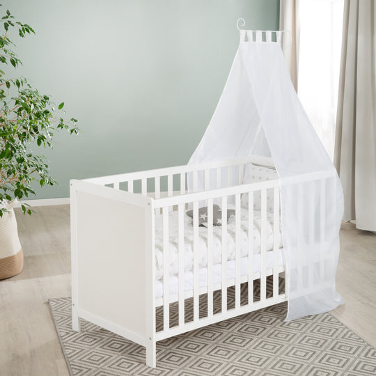 Multifunktionsbett with Beistellfunktion 60 x 120 cm, White, incl. Bettausstattung – Lifestyle Image (2/22)